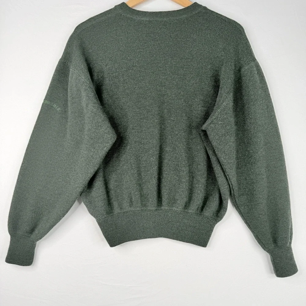 Faconnable Sweater Men's 100% Merino Wool Crew‎ Neck Preppy Jumper Pullover SZ-L